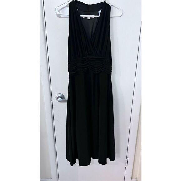 EVAN PICONE LITTLE BLACK SLEEVELESS DRESS GATHERED WAIST WOMENS SZ 8 - Picture 3 of 10